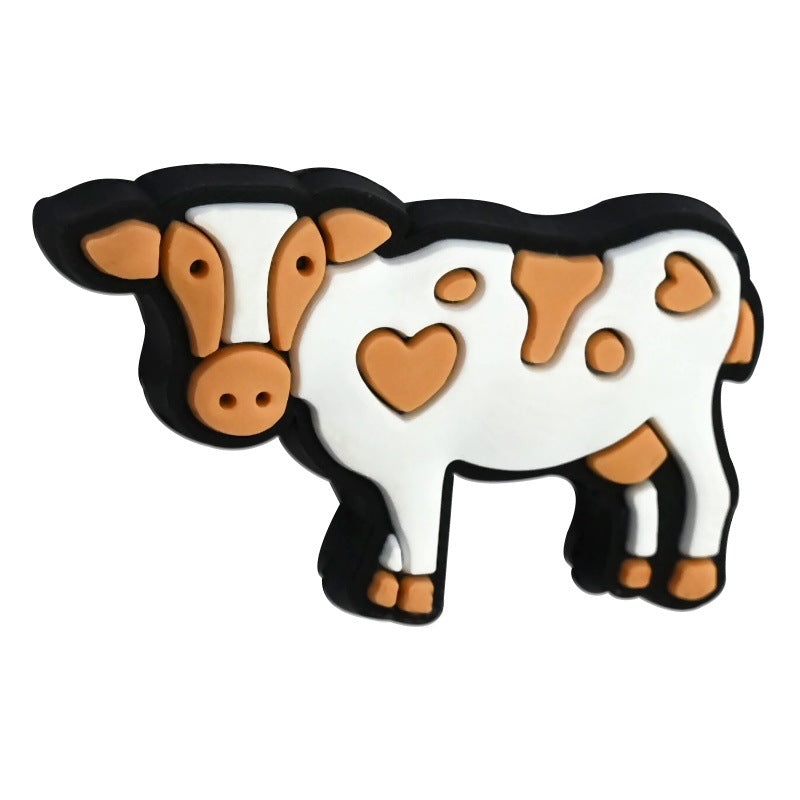 Wholesale 100pcs cartoon colorful cow pen bead accessories DIY soft rubber beads