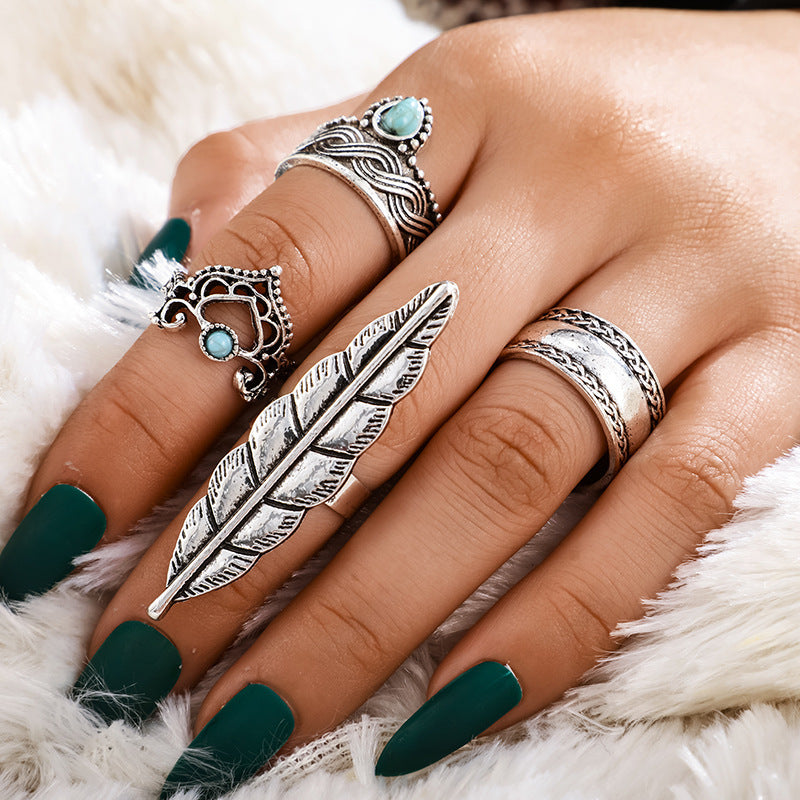 Wholesale Vintage Sun Eye Arrow Moon Sapphire Ring Set