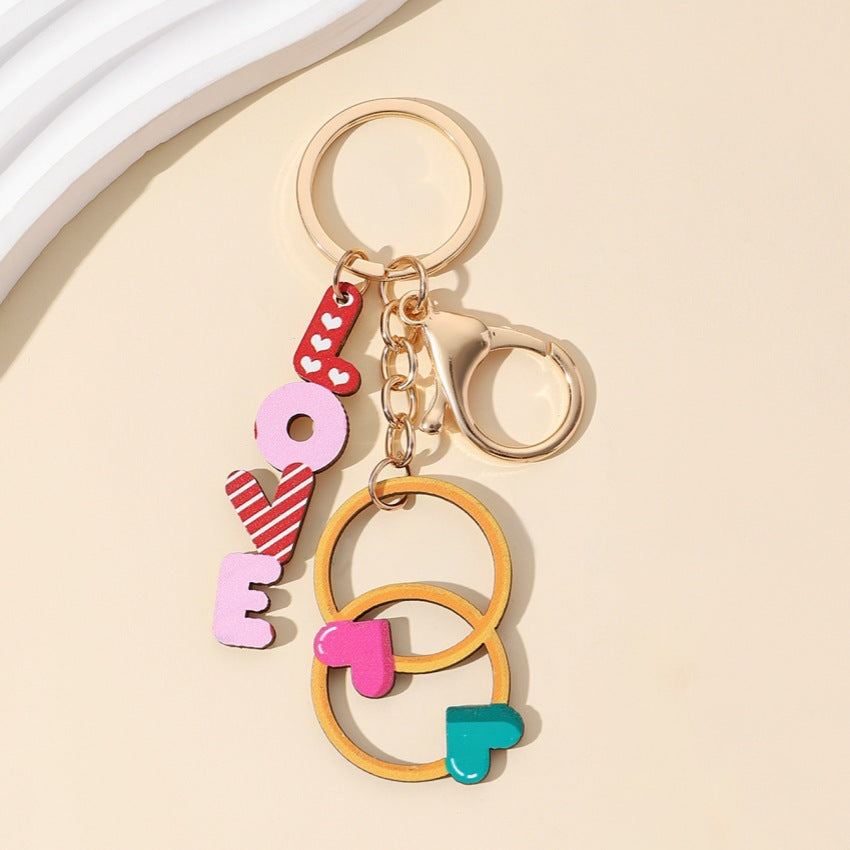 Wholesale Valentine's Day Pink Bow Love Keychain