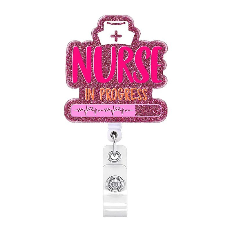 Wholesale  Hospital Staff Acrylic Badge Reel Doctor Nurse Organ Department Telescopic Easy Pull Buckle