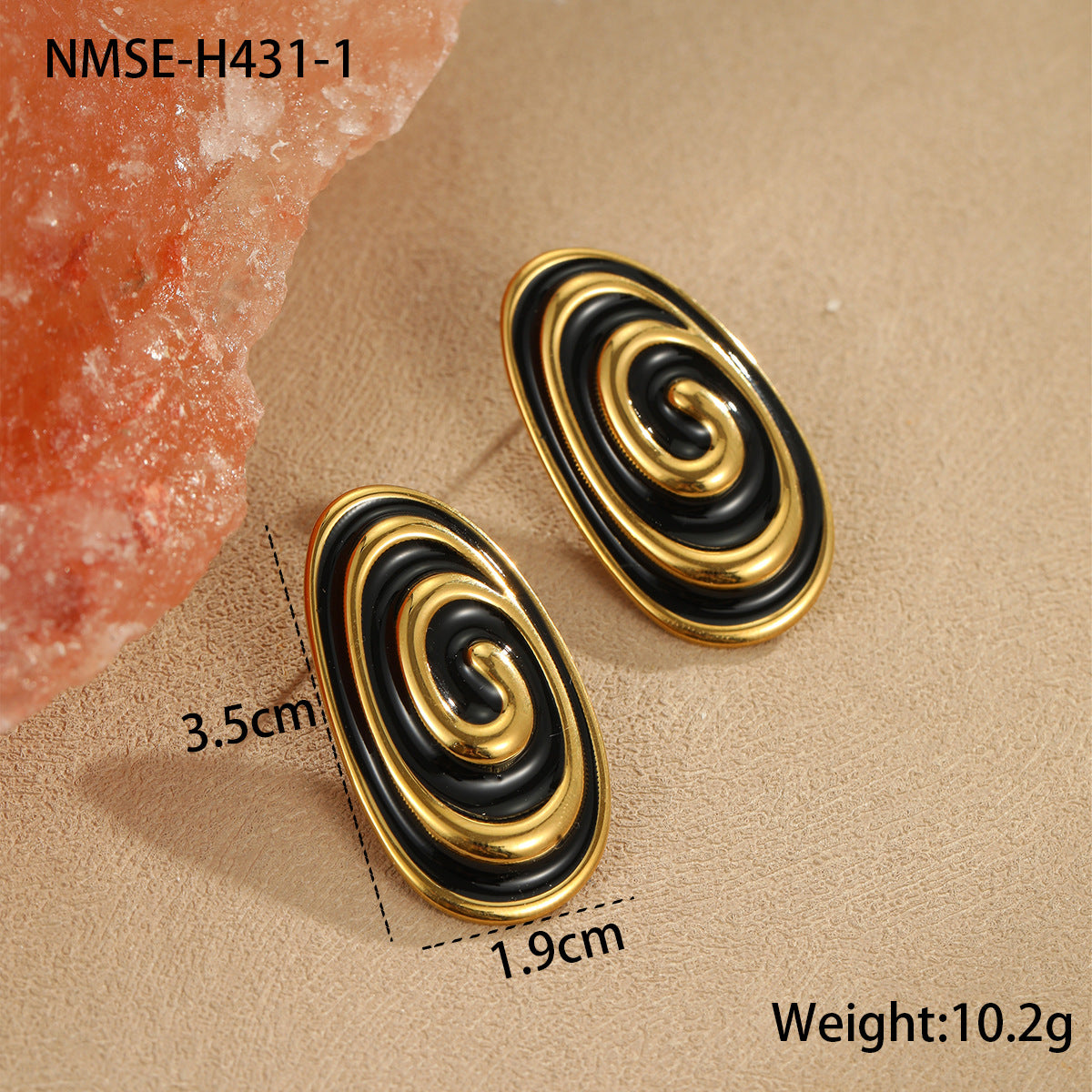 Wholesale Black heart-shaped Stainless Steel Earrings