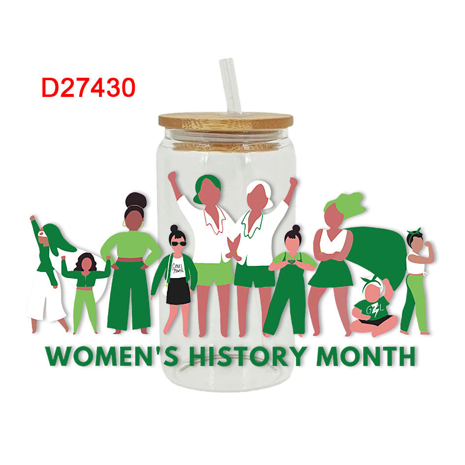 Wholesale Women's History Monthly Series 16oz Cup UV DTF Wraps