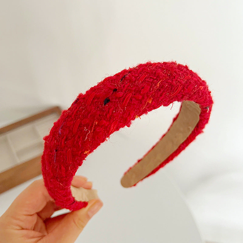 Wholesale Autumn and Winter Christmas Red Sponge Wide-brimmed Headband