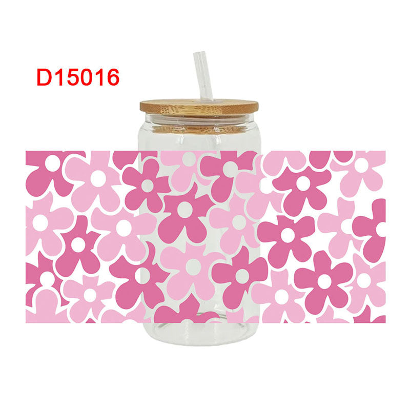 Wholesale Cartoon Cute Plants and Books Theme 16oz Cup UV DTF Wraps
