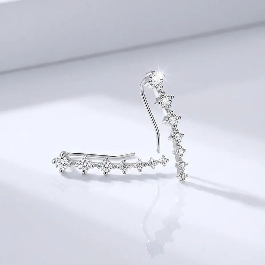 Wholesale Big Dipper Zircon Stud Earrings Silver Tone Trendy Jewelry Accessory For Everyday Wear And Boutique Resale