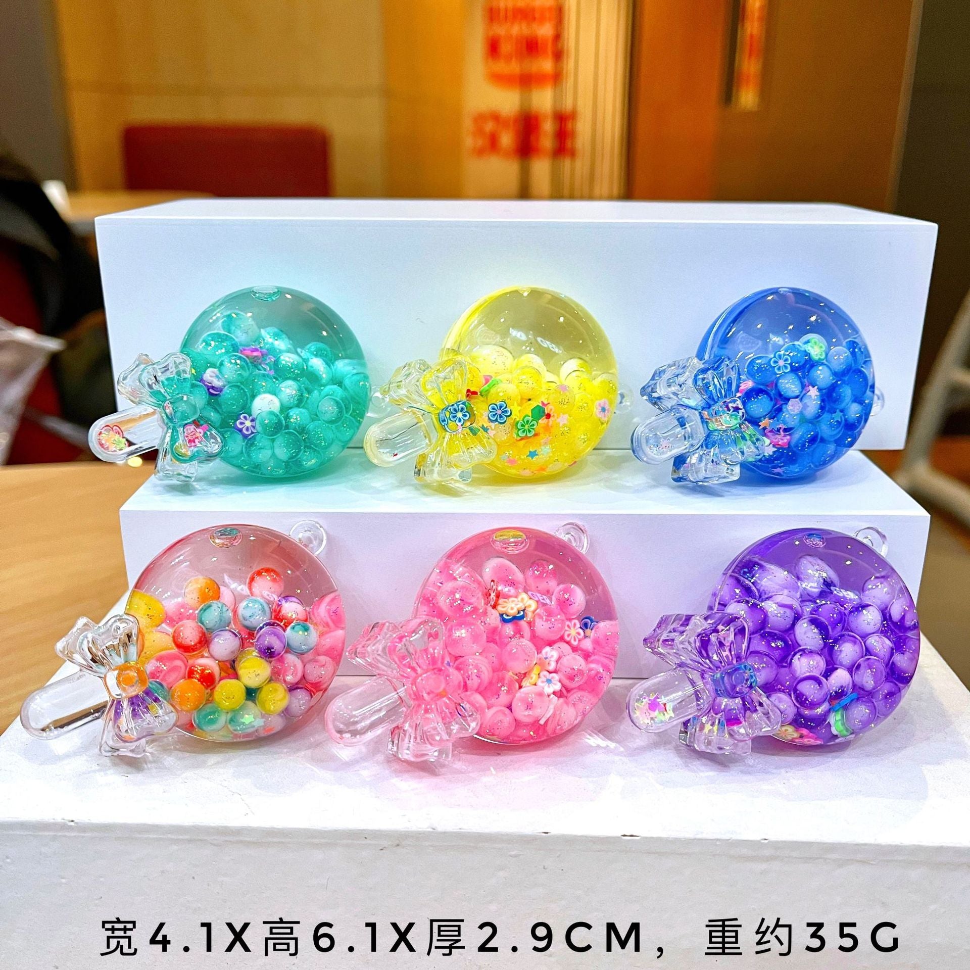 Wholesale Acrylic Cheese Stick Lava Bottle Keychain