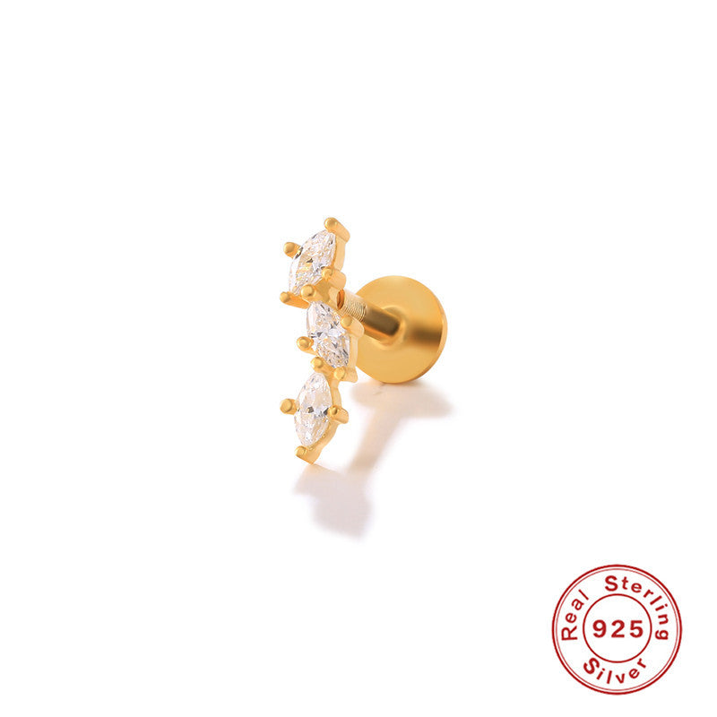 Wholesale S925 Sterling Silver Piercing Inner Thread Ear Piercing Ear Bone Nails