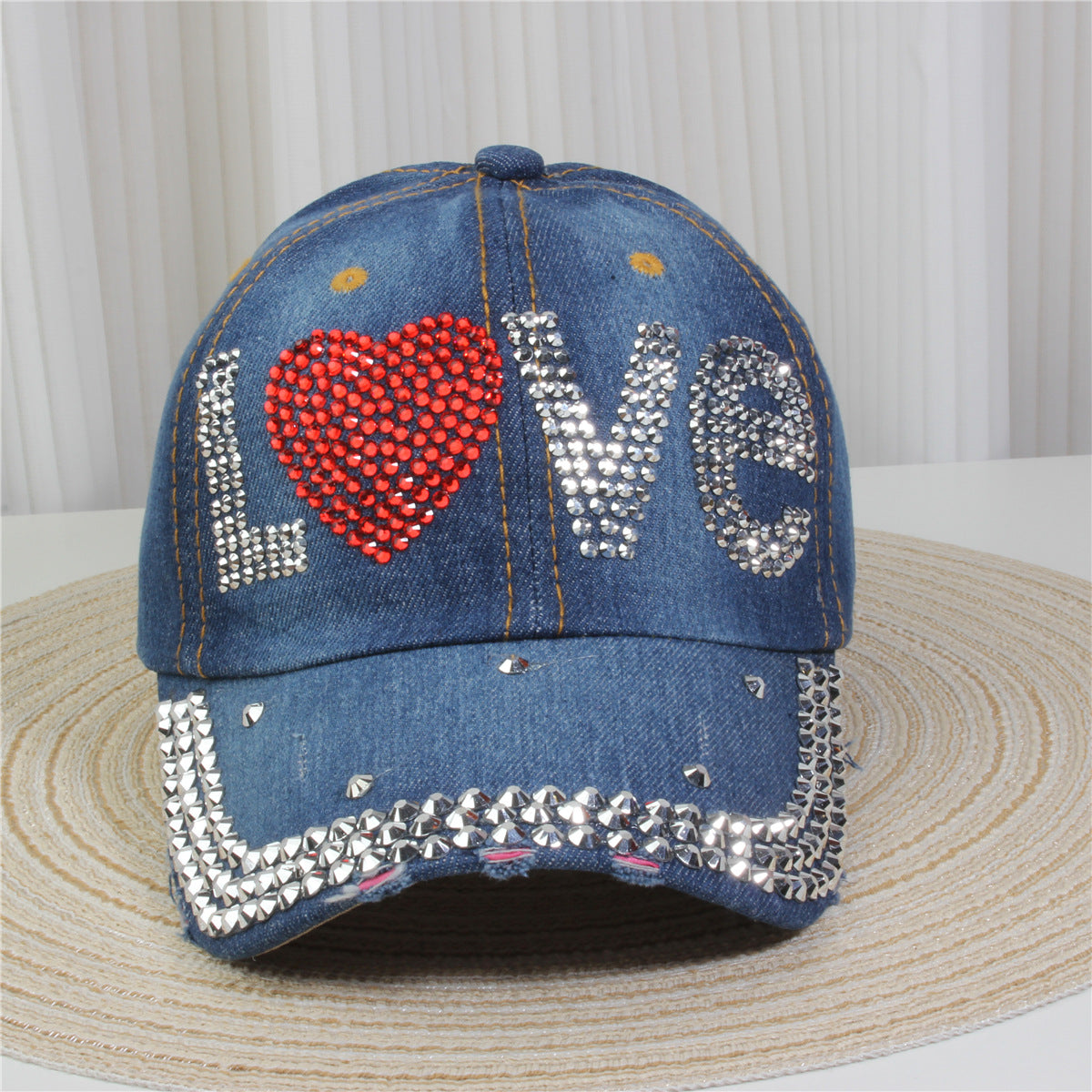 Wholesale British Denim Diamond Casual Baseball Cap