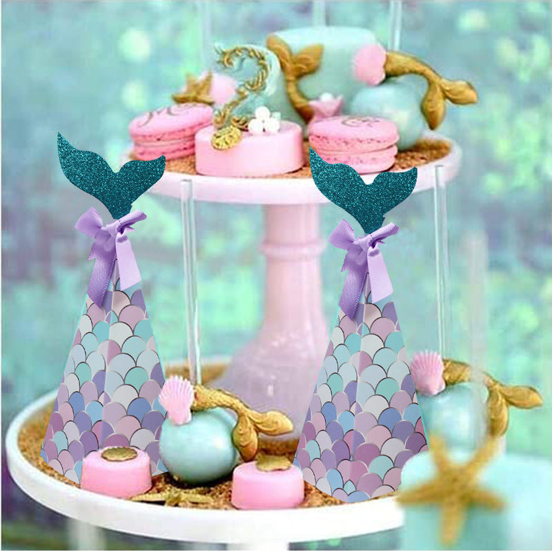 Wholesale of 10pcs/pack Mermaid Birthday Party Paper Candy Boxes