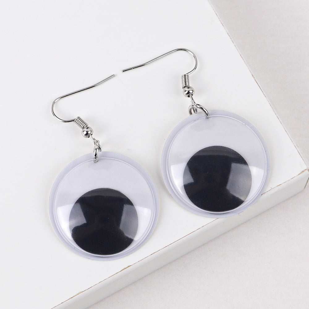 Wholesale Halloween Fun Party Black and White Eye Acrylic Earrings
