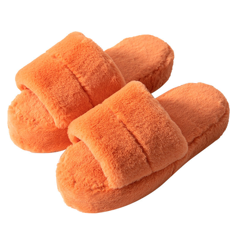 Wholesale Open Toe Plush Cotton Slippers