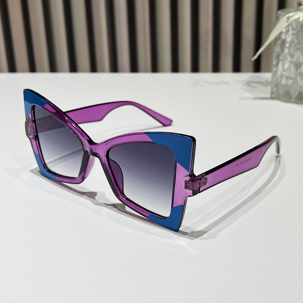 Wholesale Butterfly Cat-eye Colorful Pattern Sunglasses