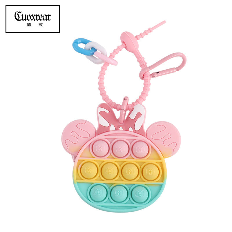 Wholesale Cute Unzipped Coin Purse Cartoon Silica gel Keychain