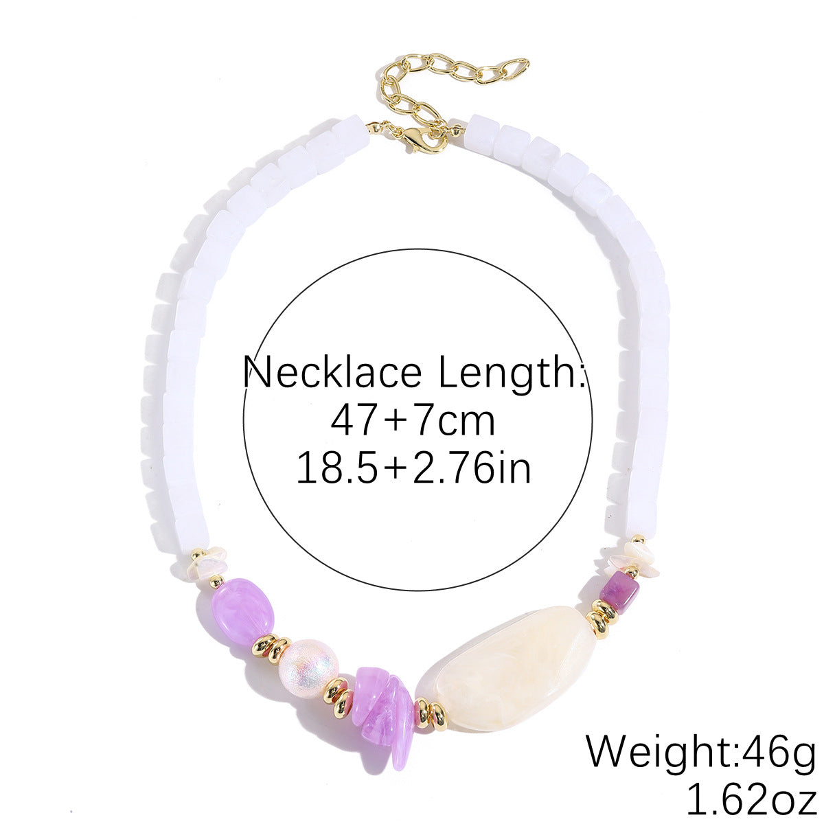 Wholesale Irregular acrylic geometric round necklace