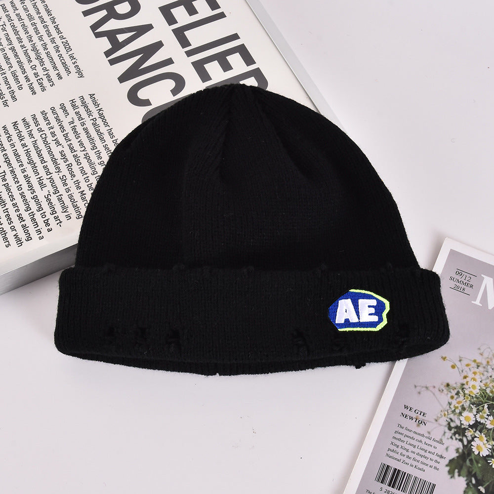 Wholesale Vintage Hole Knitted Melon Skin Hat