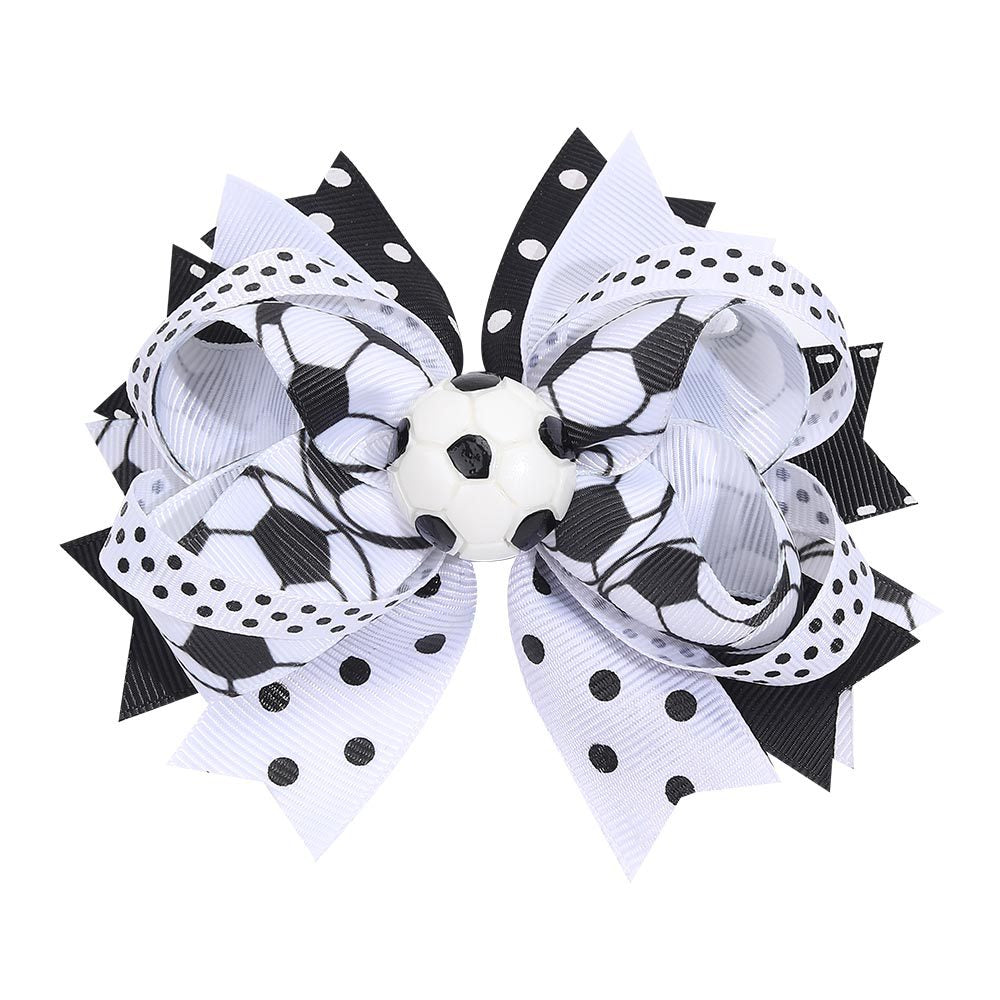 Wholesale Sports Ball Children' s Hair Multi-layer Rib Ribbon Bow Hairpin Baby Sports
