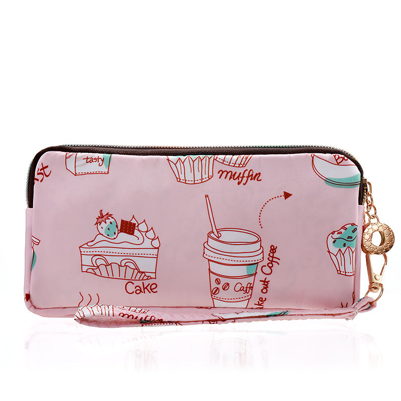 Billetera de impresión de tela de cremallera de nylon de nylon al por mayor