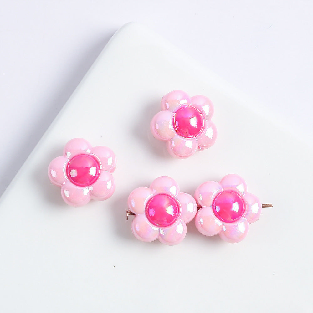 Wholesale 10pcs Acrylic Color Matching Plum Blossom Beads