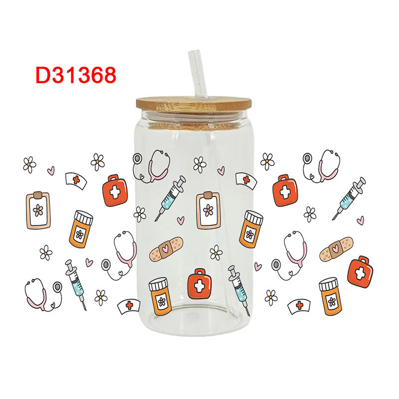 Wholesale Pink Nurses' Day   16oz Cup UV DTF Wraps