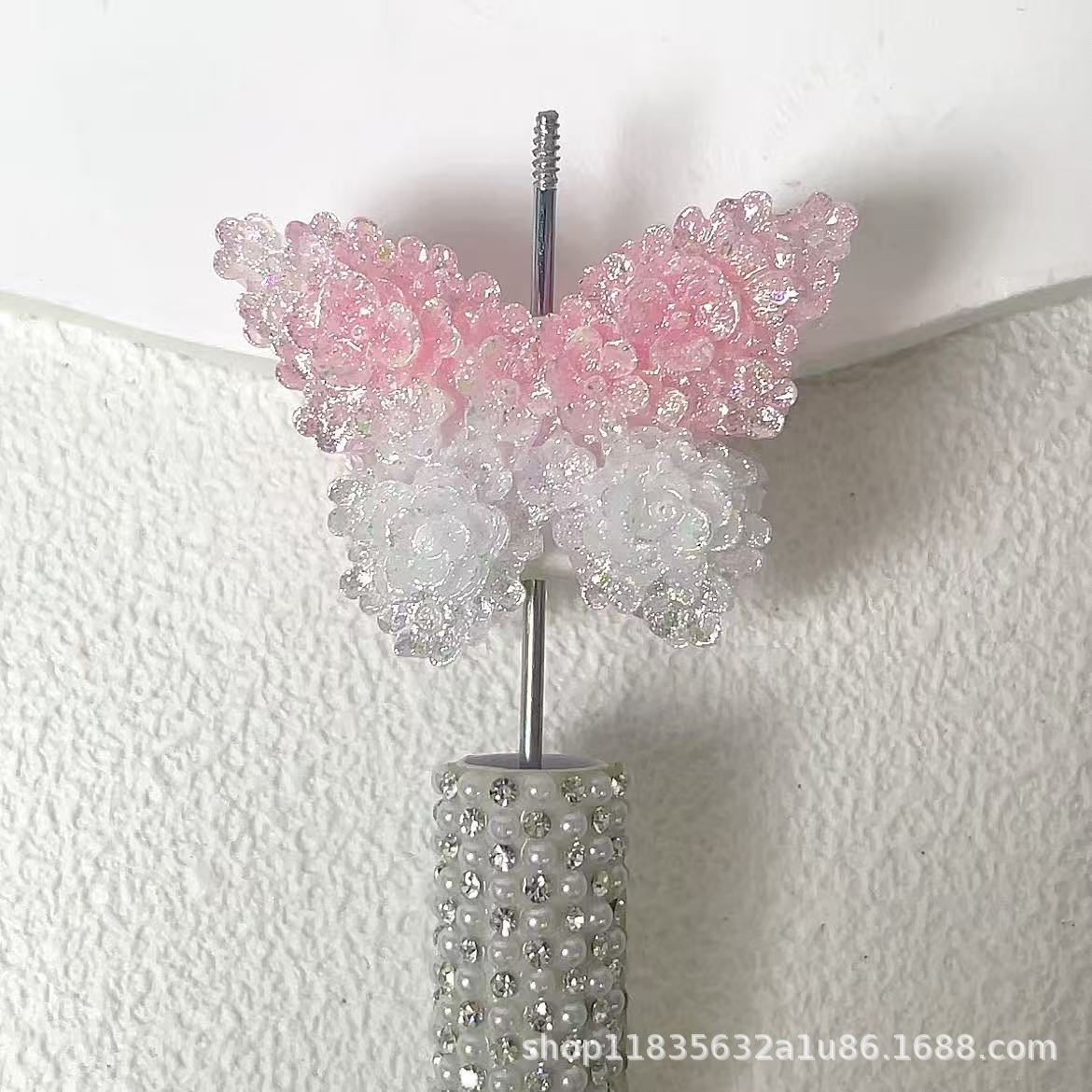 Wholesale 10pcs colored butterfly sugar beads