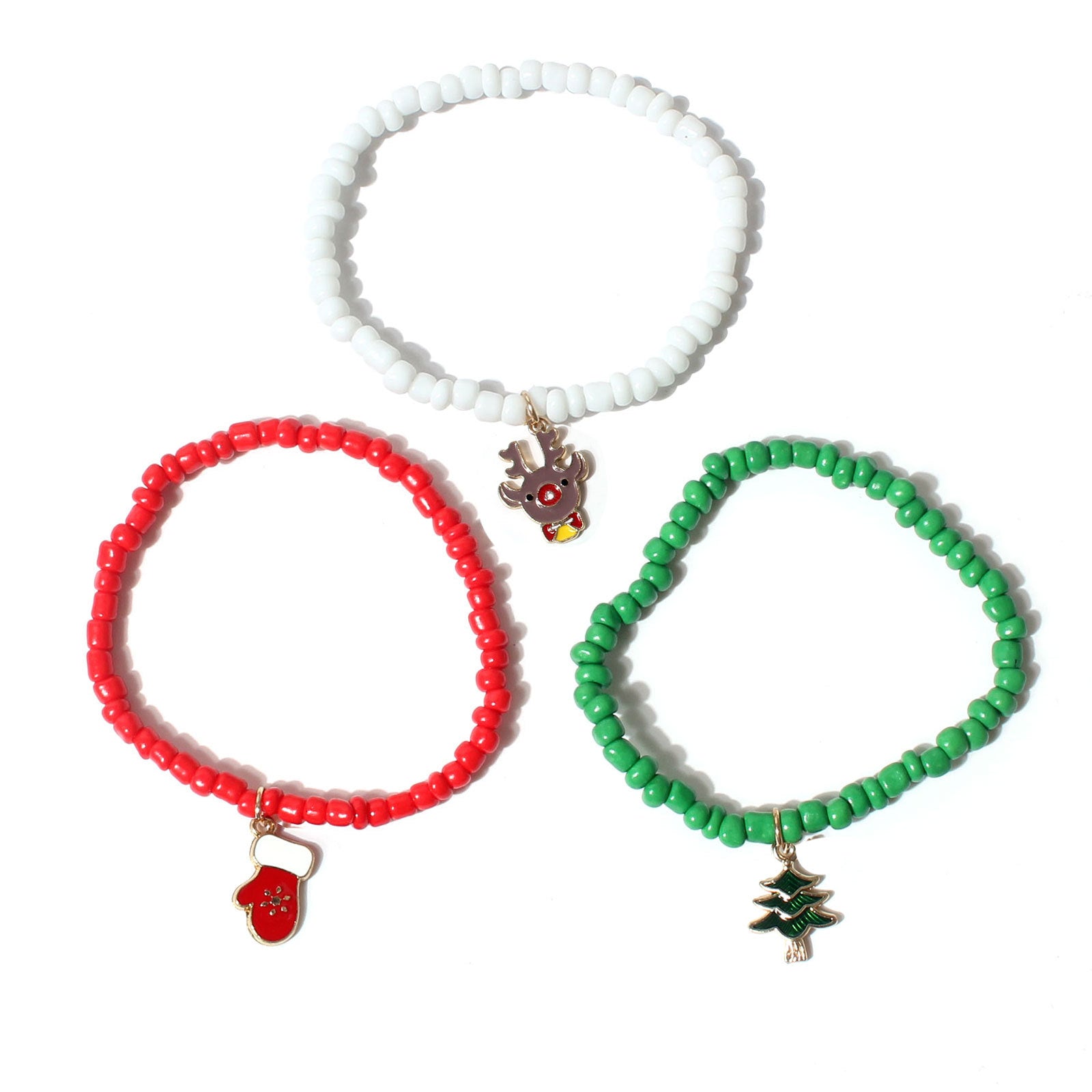 Wholesale Christmas Rice Beads Beaded Ornament Bracelet
