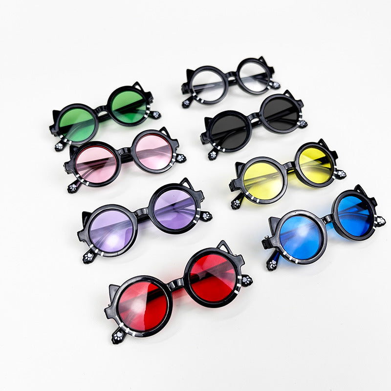 Wholesale 6. 5cm wide cat sunglasses  Doll Accessories