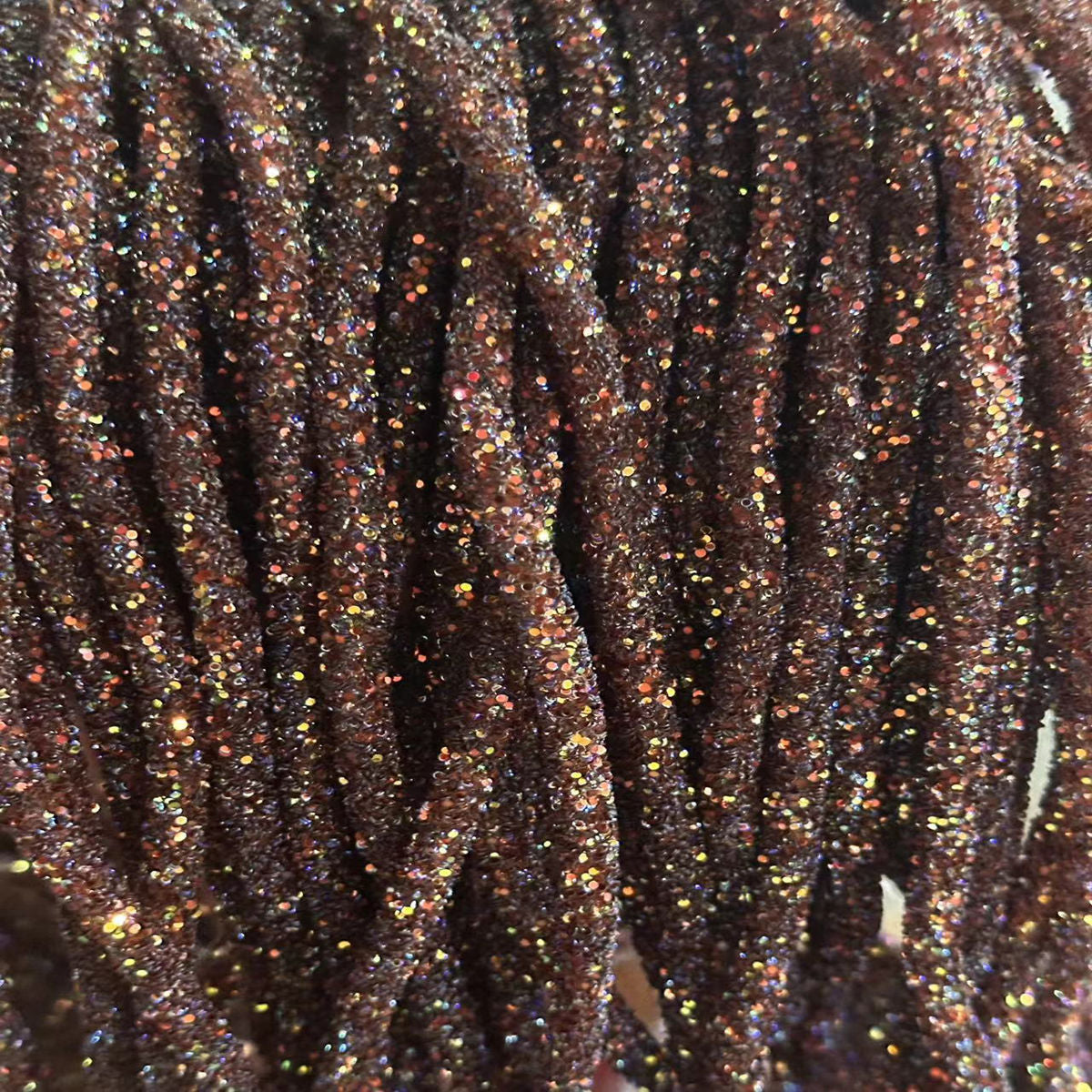 Wholesale  Diy seven-color sequin drill pipe glitter powder rope with rubber hose rainbow shoes and hats drill decorative rope jewelry