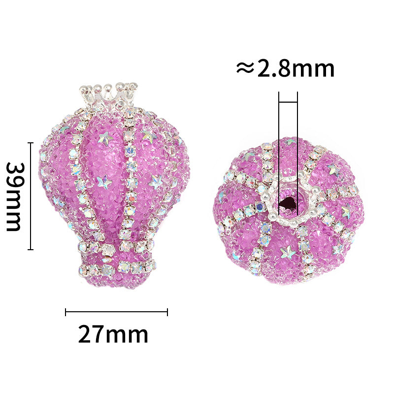 Wholesale 10pcs  Hot Air Balloon Soft Sugar Beads Rhinestone Chain Beads DIY