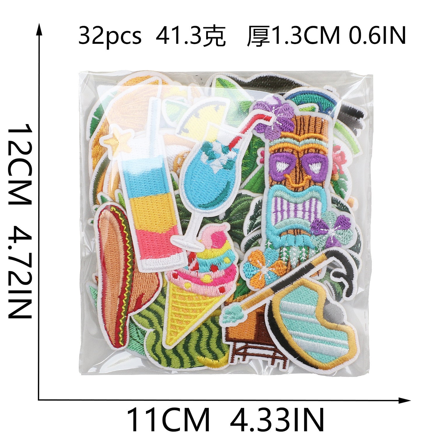 Wholesale Trendy Hawaiian Tropical Embroidered Patch With Flamingo Palm Tree Pineapple Clothing DIY Accessory Resale