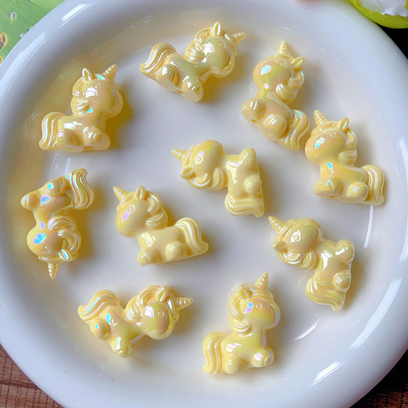 Wholesale Luminous Unicorn Through-hole Bead  Acrylic Beads