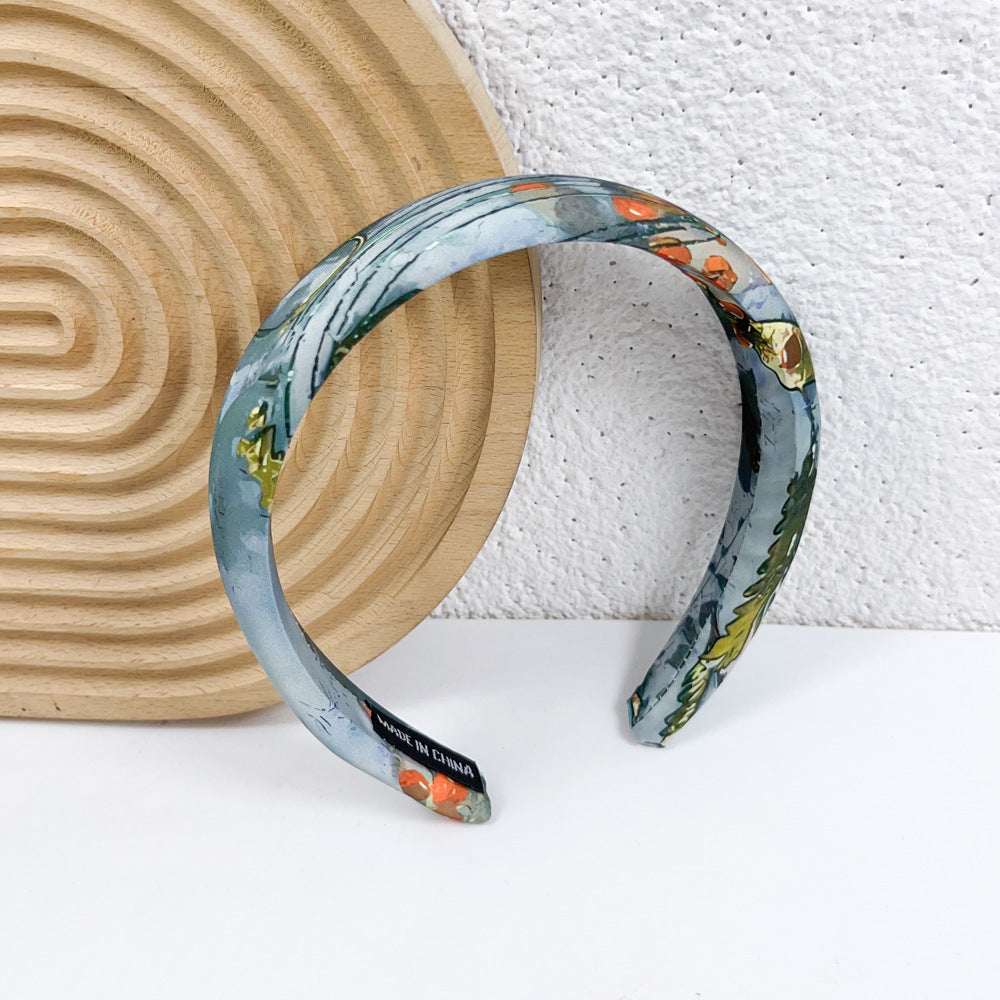 Wholesale Letter Ink Printing Wide Edge Fabric Headband