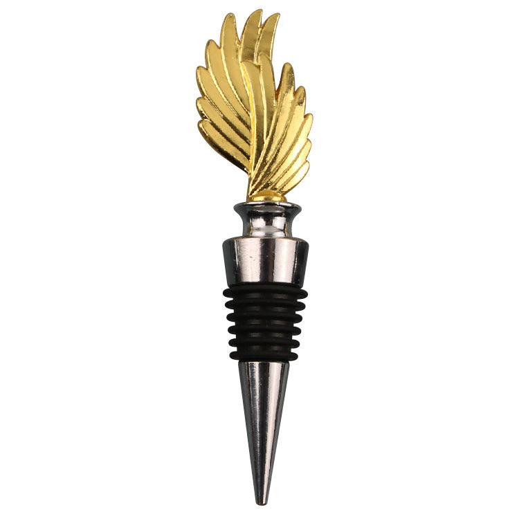 Wholesale DIY Gold Feather Zinc Alloy Red Wine Wine Stopper