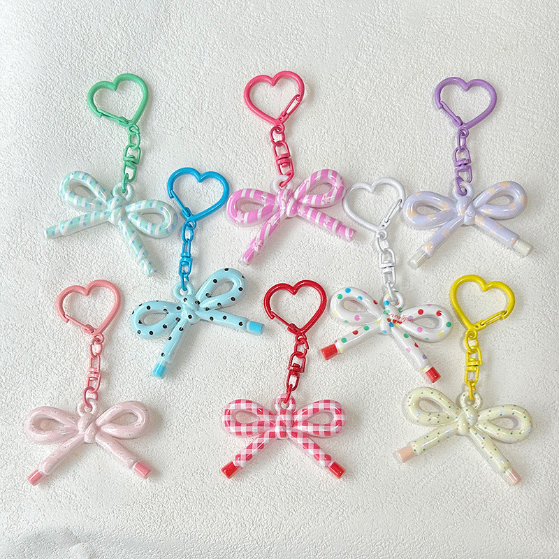 Wholesale Cute Double-Sided Printed Cut Out Bow Keychain