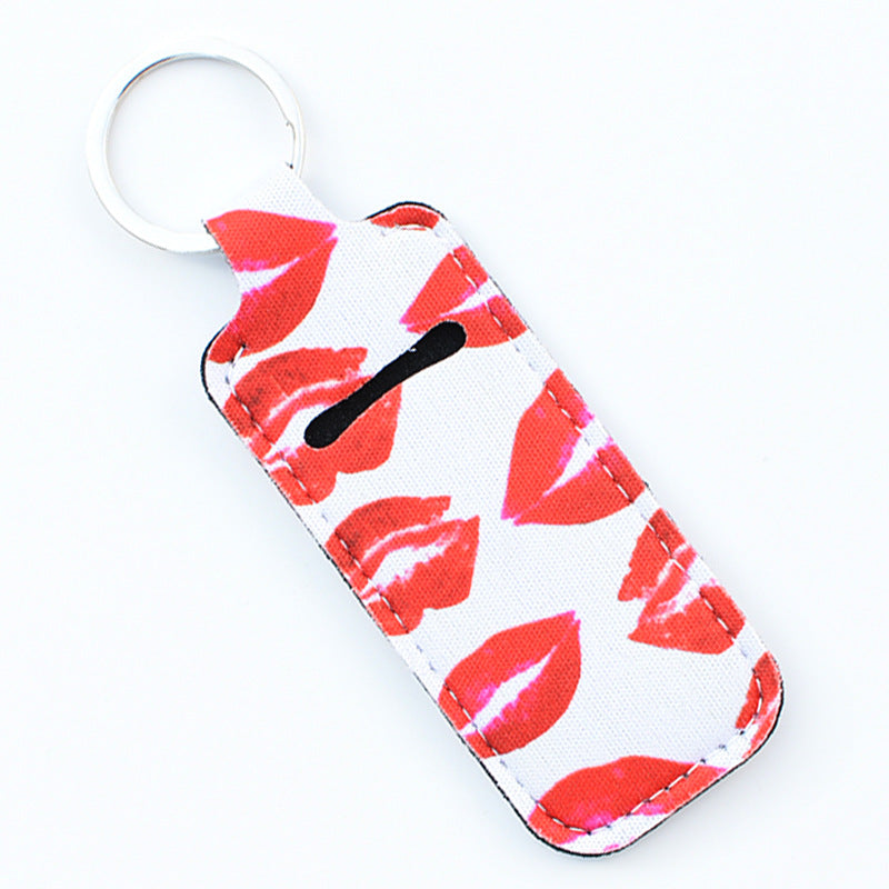 Wholesale Cactus Leopard Print Rose Flower Lipstick Set Keychain