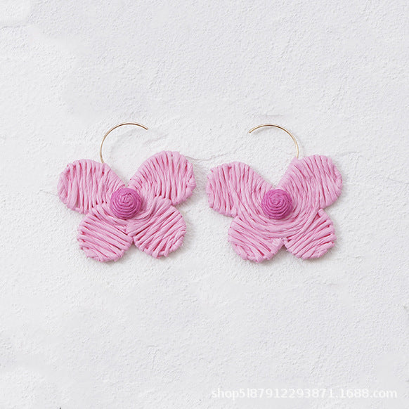 Wholesale Butterfly Handmade Versatile Raffia Earrings