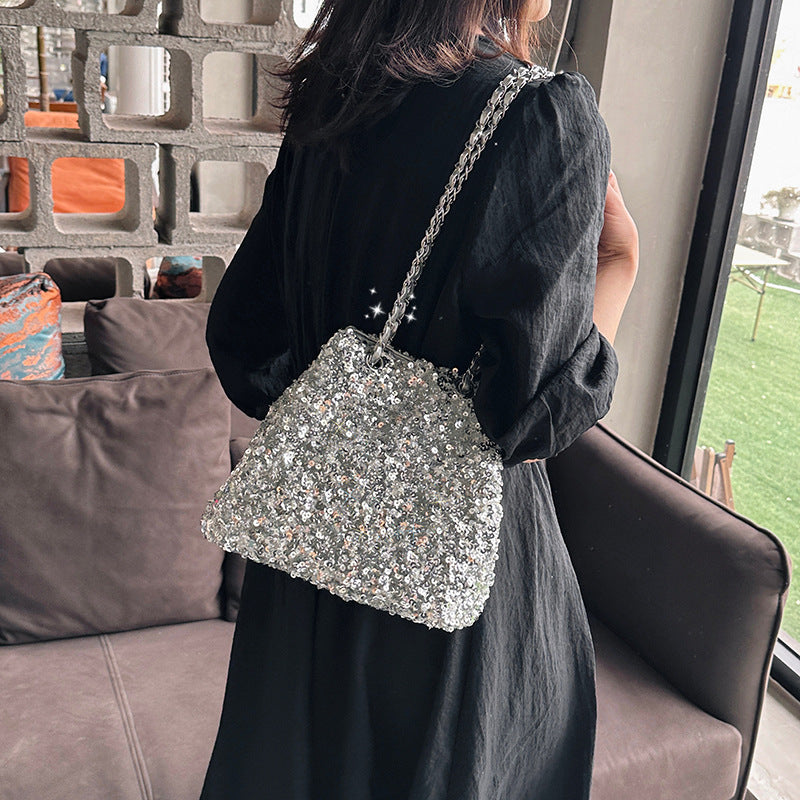 Wholesale Sequin Decorative Bucket Single Shoulder Underarm Bag