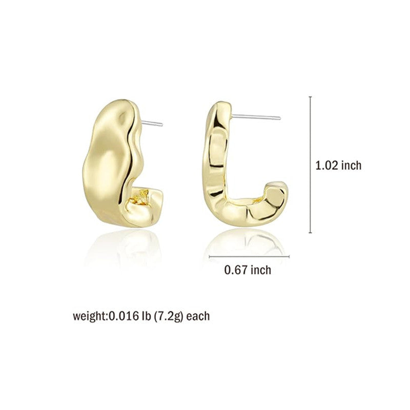 Wholesale Hammer Patterned Irregular Metal Pleated Metal Earrings
