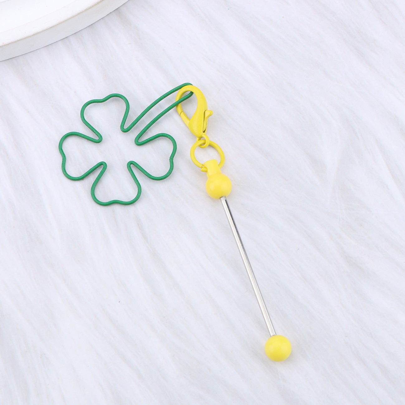 Wholesale Green grass DIY beaded keychain