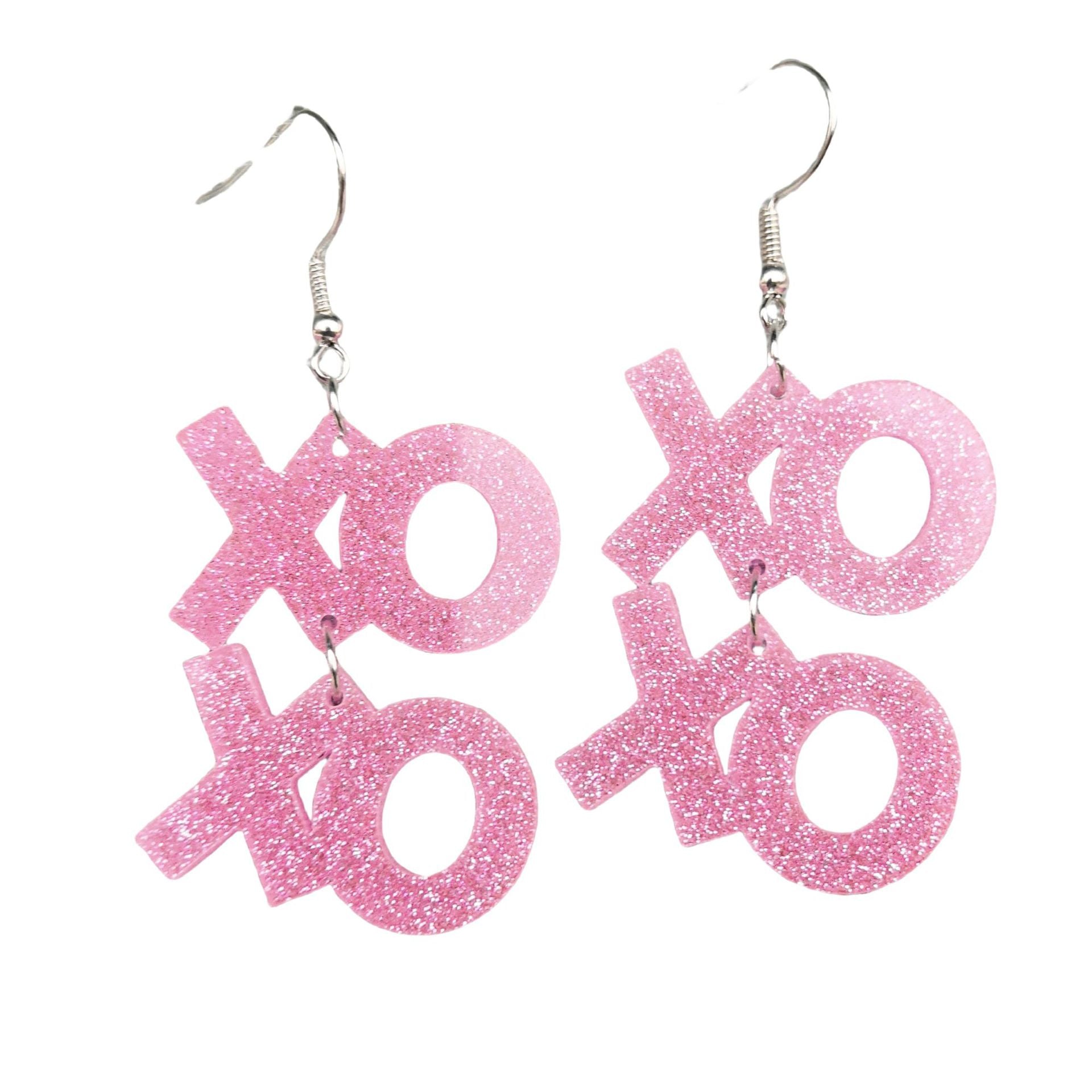 Wholesale Fashion Valentine's Day Love Hollow Heart Shaped Lips XOXO English Letter Earrings