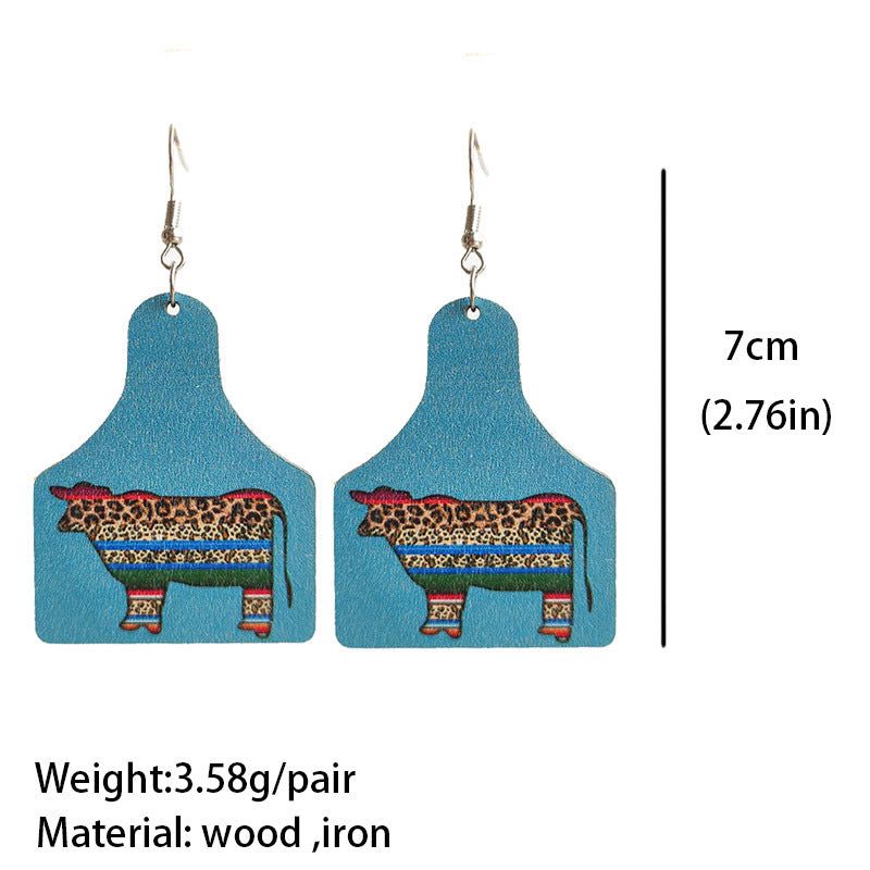 Wholesale 3 Pairs/pack Western Style Aztec Oxwood Brand Earrings