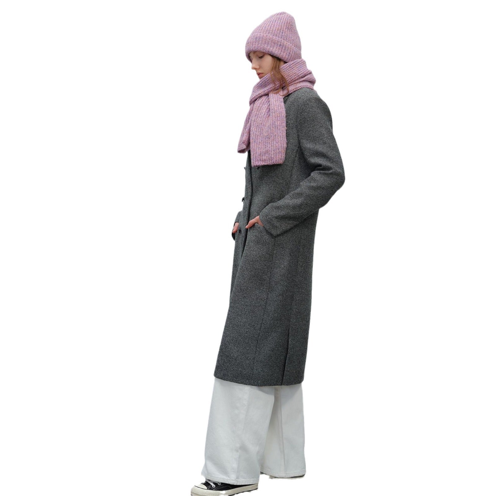 Wholesale Autumn and Winter Thickened Warm Mixed Color Knitted Hat and Scarf Two-piece Set