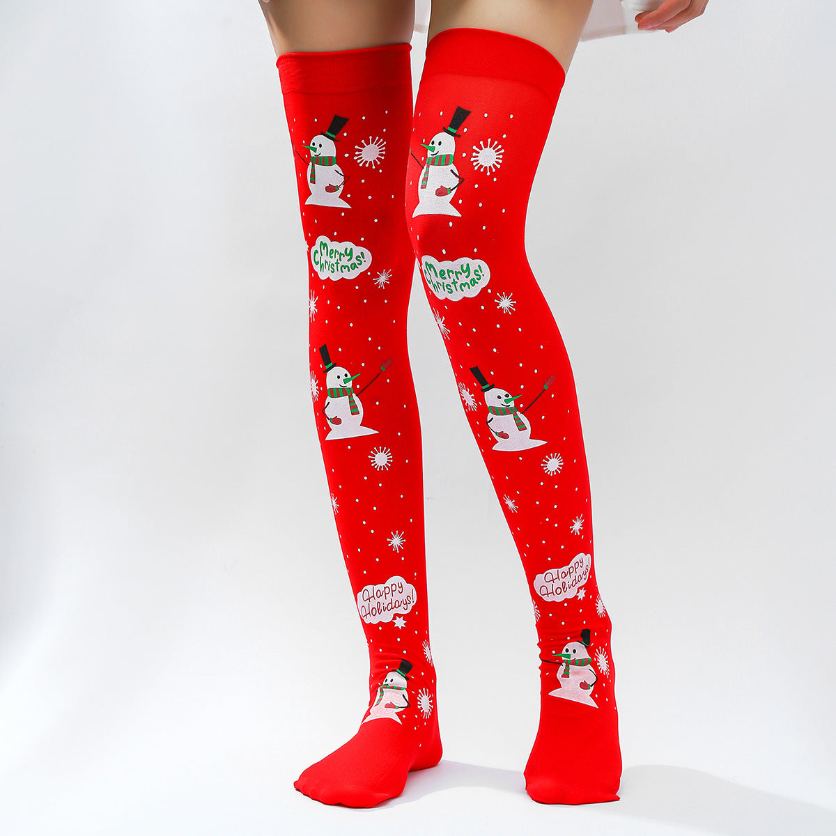 Wholesale Christmas Red and White Striped Santa Claus Socks