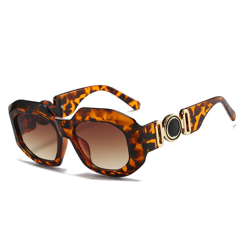 Wholesale Polygonal Jelly Color Versatile Large Frame Sunglasses