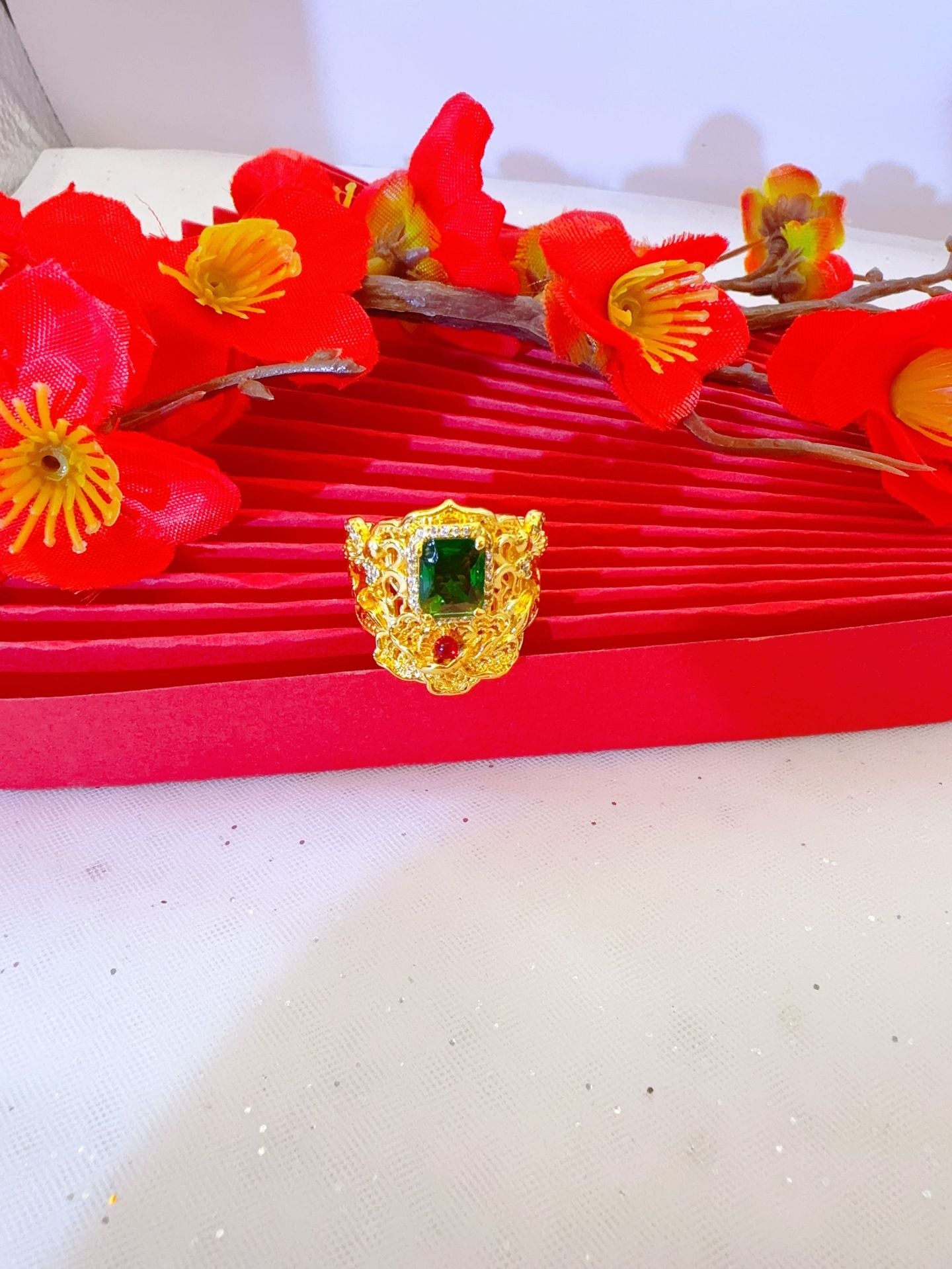 Wholesale Inlaid Green Ring