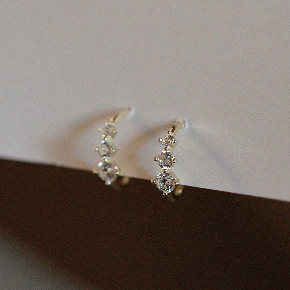 Wholesale Zirconia Diamond Imitation Ear Clip Simple and Versatile Earrings