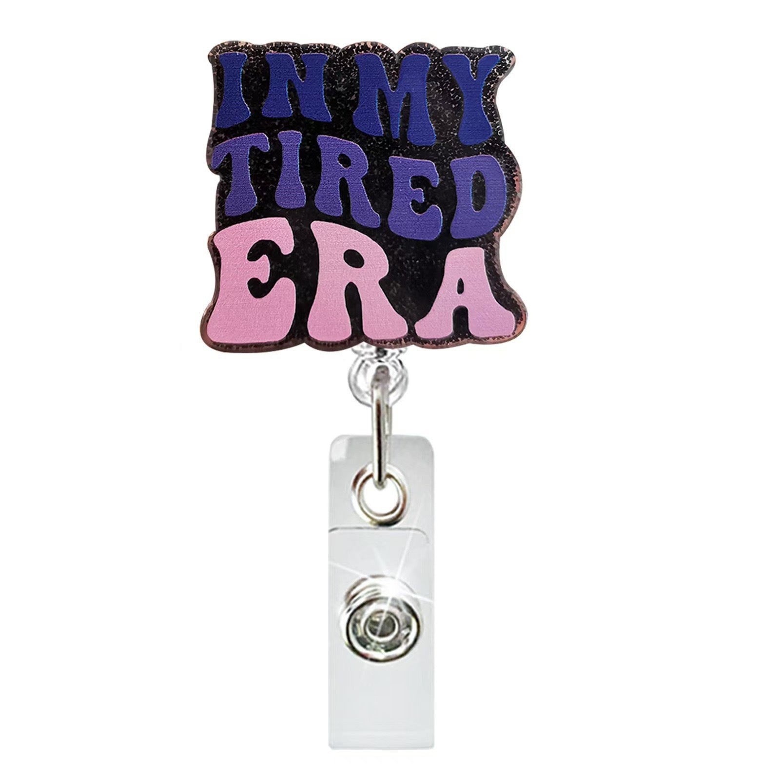 Wholesale Acrylic Badge Clip Chest Badge Clip Retractable Keychain