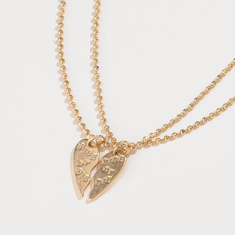 Wholesale 10PCS Valentine's Day Double Layer Love Letter Necklace