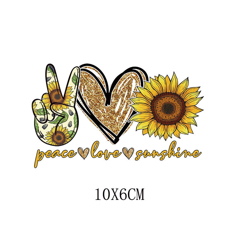 Wholesale 5pcs/pack  Sunflower heat transfer sticker pattern   UV DTF Ready to Press Transfers Wraps