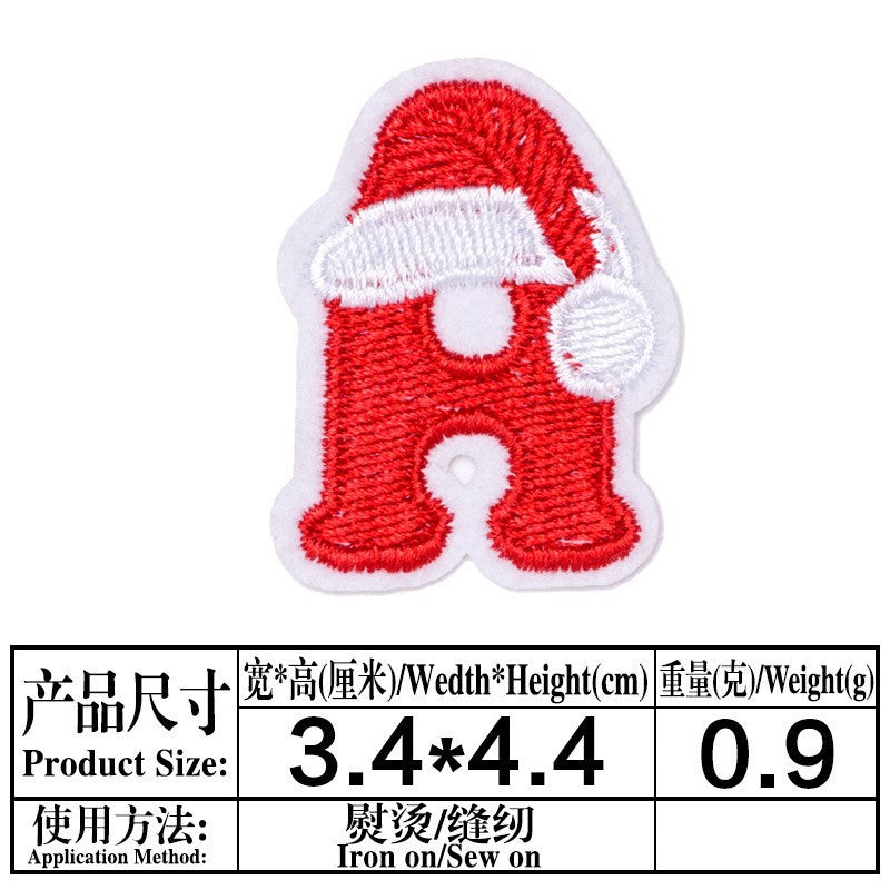 Wholesale Christmas 26 Letter Embroidery Patch Set Iron On DIY For Clothing Towels Gift