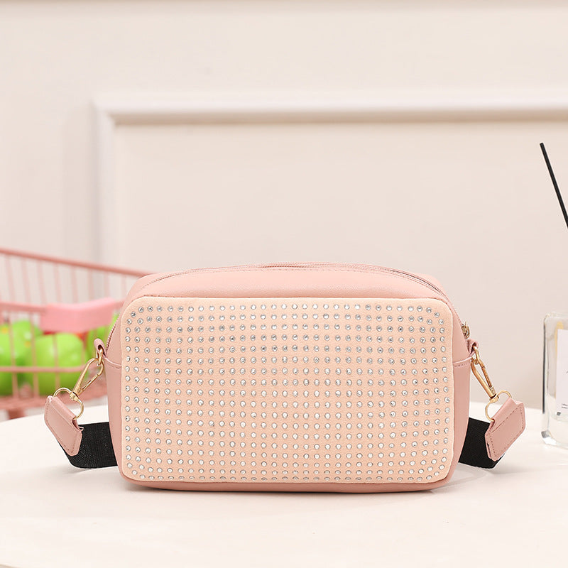 Wholesale PU Rivet Leisure Square Bag Single Shoulder Diagonal Cross Bag Chain Bag